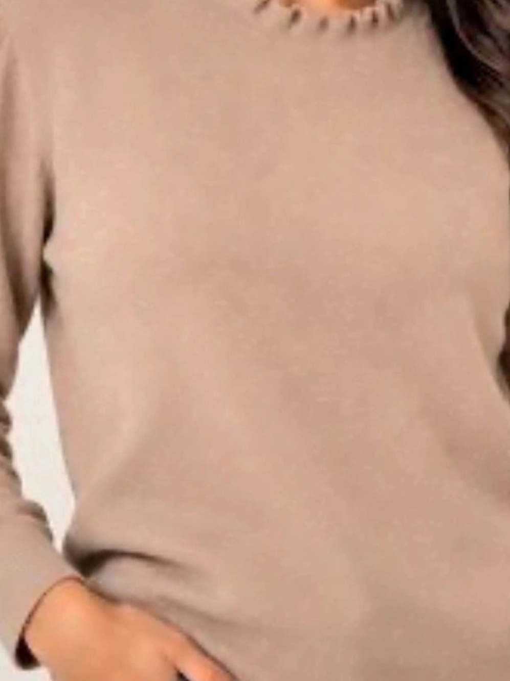 J.Crew Ruffleneck Sweater 100% Cotton Brown Size Small